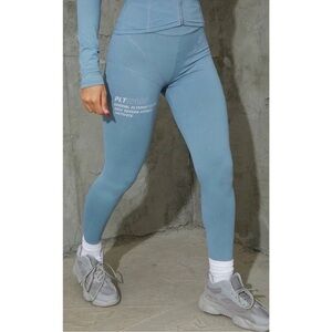 PrettyLittleThing steal blue stitch detail gym leggings